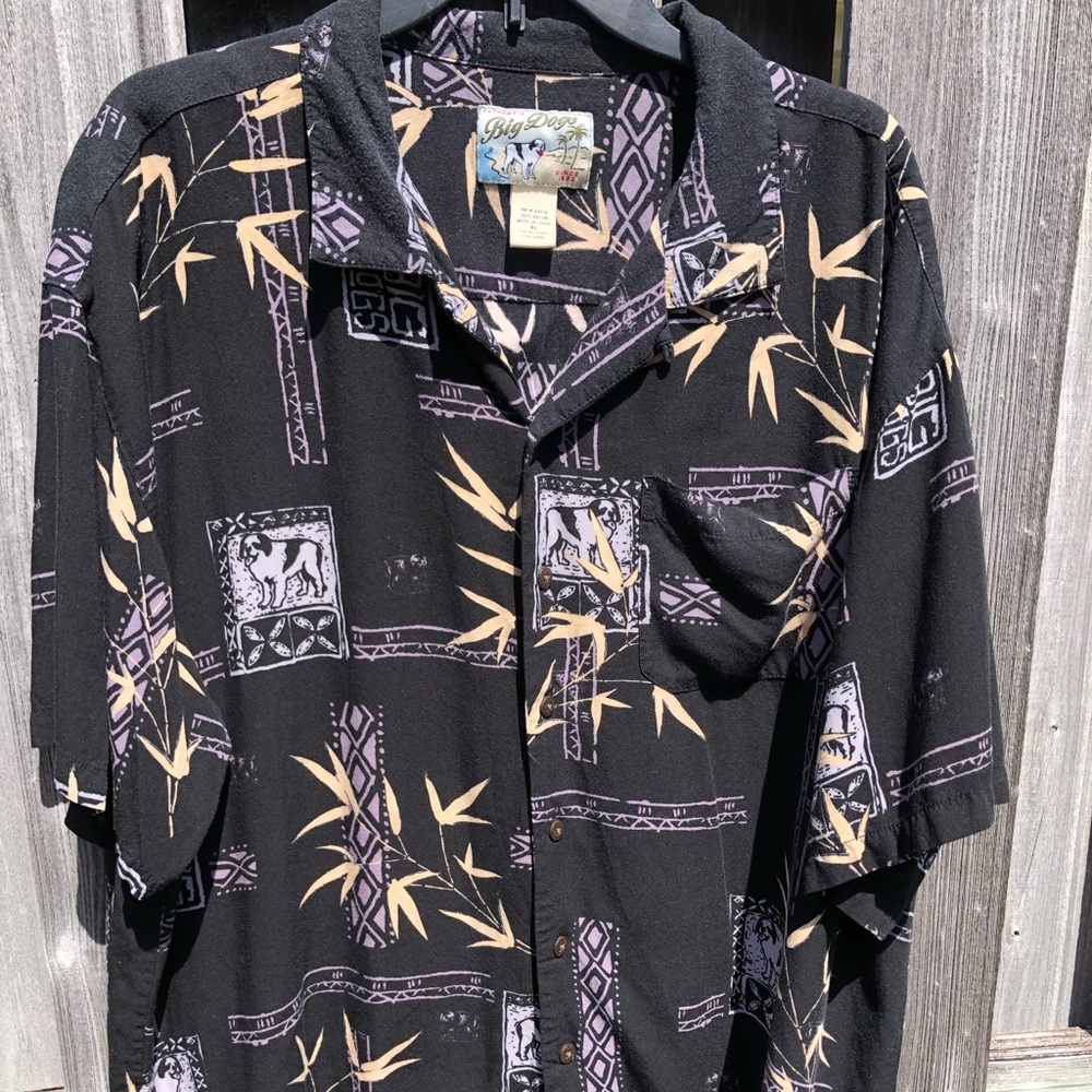 Big Dogs Black and Tan Patterned Men's Shirt